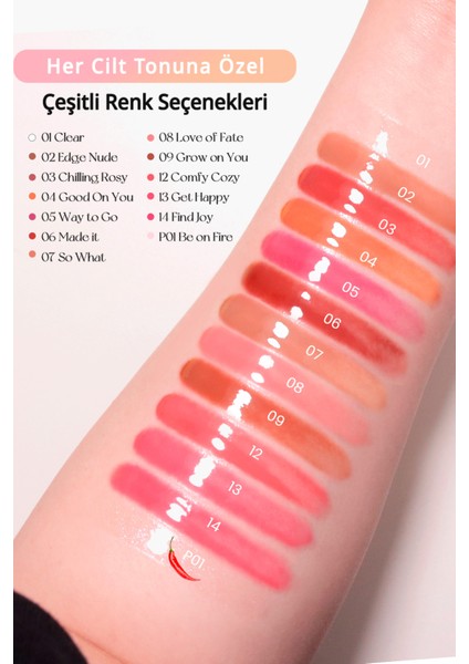 Dudaklara Dolgun ve Işıltılı Görünüm Sunan Gloss PERIPERA Ink Glasting Lip Gloss (3 Chilling Rosy)
