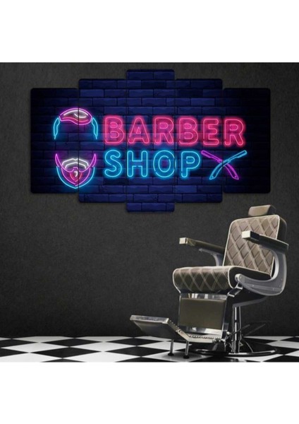 Barber Shop 5 Parçalı Tablo