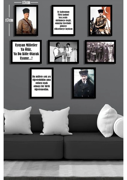 Atatürk Tablo Seti Mustafa Kemal Atatürk Sözlü Duvar Tabloları 20X30