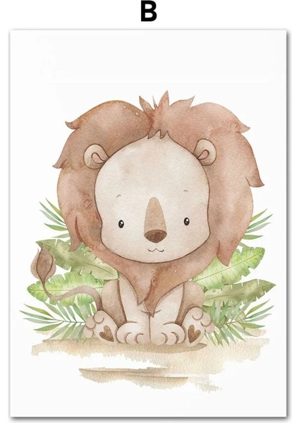 Sevimli Minik Hayvanlar 6’lı Çerçeve Görünümlü Modern Mdf Tablo Seti –bebek ve Çocuk Odası Dekoru modelleri