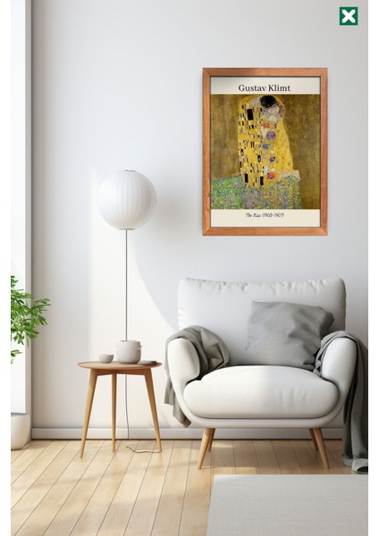 Ünlü Ressam Gustav Klimt 3' Lü Set, Çerçeve Görünümlü Modern Mdf Tablo