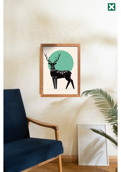 Animals Geometric 3'lü Set, Çerçeve Görünümlü Modern Mdf Tablo