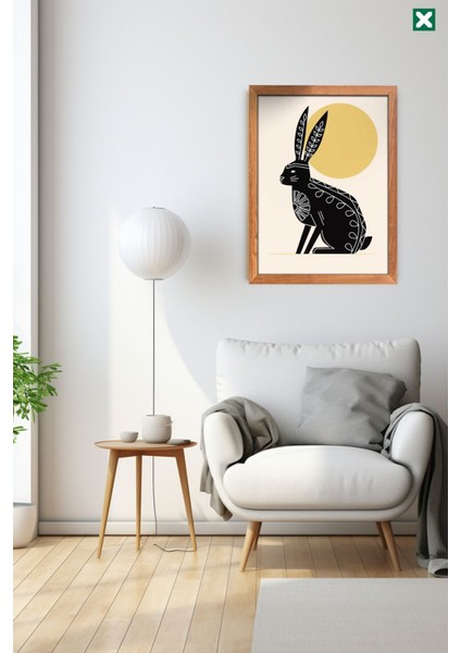 Animals Geometric 3'lü Set, Çerçeve Görünümlü Modern Mdf Tablo
