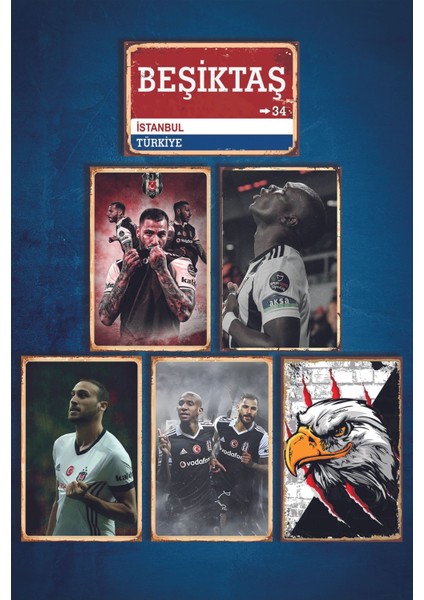 Kartal Retro Ahşap 6'lı Set