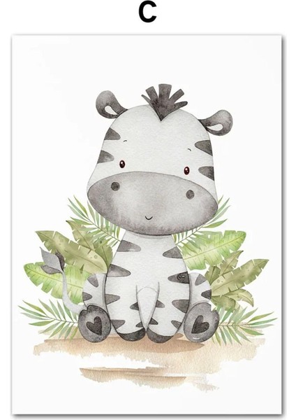 Sevimli Minik Hayvanlar 6’lı Çerçeve Görünümlü Modern Mdf Tablo Seti –bebek ve Çocuk Odası Dekoru fırsatları