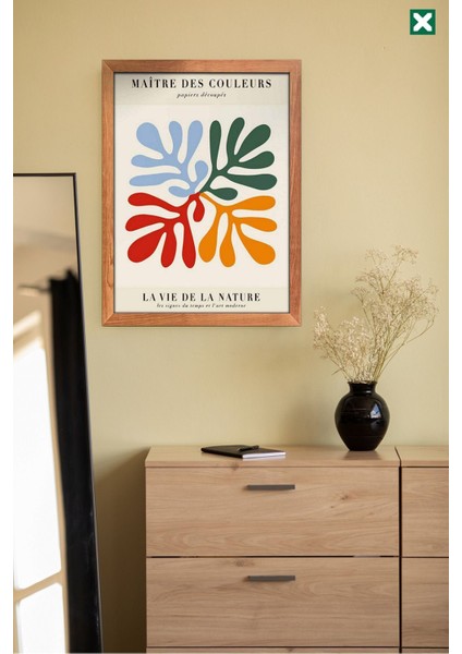 Henri Matisse Dekorize 3'lü Set, Çerçeve Görünümlü Modern Mdf Tablo