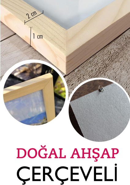 Gerçek Ahşap Çerçeveli 3 Parça 3D Ahşap Tablo Seti 35X50