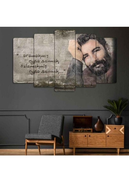 Ahmet Kaya - 5 Parçalı Mdf Tablo