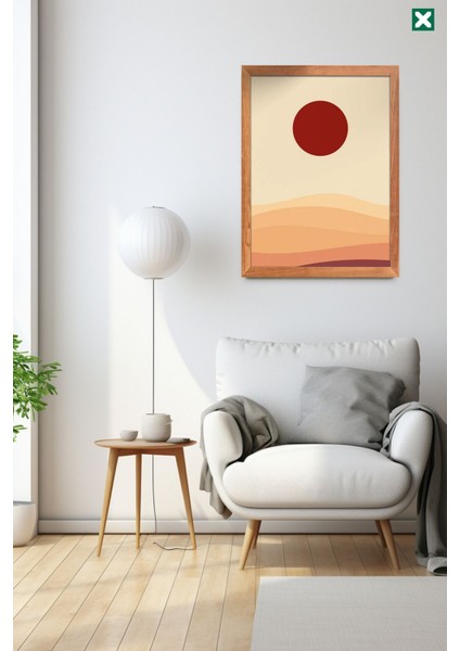 Boho Duvar Sanatı 3'lü Set, Çerçeve Görünümlü Modern Mdf Tablo