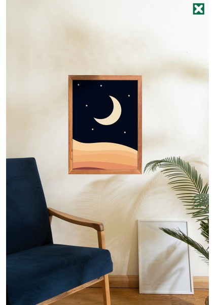 Boho Duvar Sanatı 3'lü Set, Çerçeve Görünümlü Modern Mdf Tablo