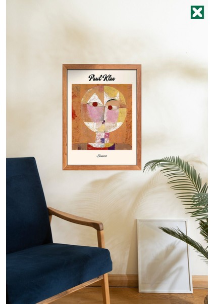 Ünlü Ressam Paul Klee 3' Lü Set, Çerçeve Görünümlü Modern Mdf Tablo