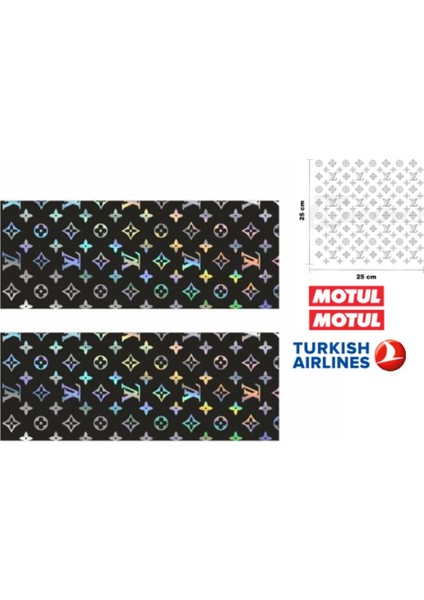 Araç Hologram Sticker Seti Kapı Direkleri+Motul Sticker+ Turkısh Airlines