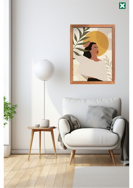 Bohem Duvar Dekoru 3'lü Set, Çerçeve Görünümlü Modern Mdf Tablo