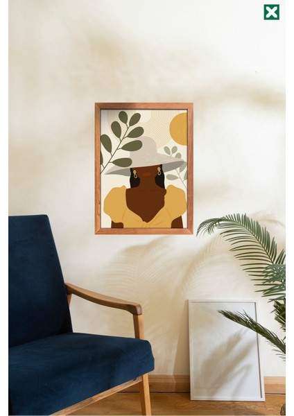 Bohem Duvar Dekoru 3'lü Set, Çerçeve Görünümlü Modern Mdf Tablo
