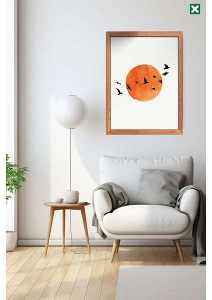 Minimalist Bohemian Duvar Sanatı 3'lü Set, Çerçeve Görünümlü Modern Mdf Tablo