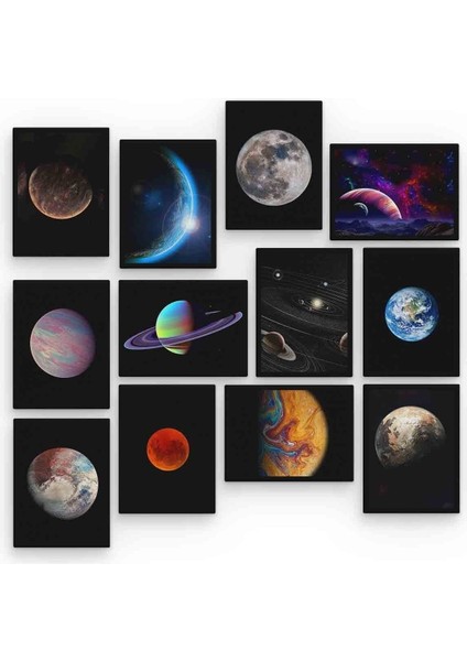 Planet 12 Parça Mdf (Ahşap) Tablo Ofis Boyu