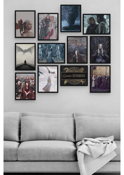 Game Of Thrones 12 Parça Ahşap Mdf Tablo ZLLTB424