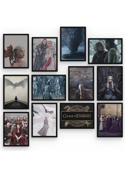 Game Of Thrones 12 Parça Ahşap Mdf Tablo ZLLTB424