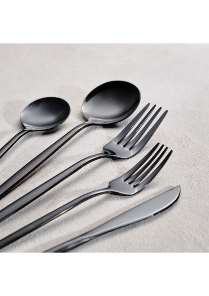 Orion Black 30 Parça 6 Kişilik Çatal Kaşık Bıçak Seti
