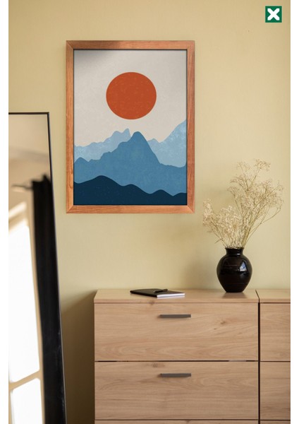 Boho Duvar Sanatı 3'lü Set Çerçeve Görünümlü Modern Mdf Tablo