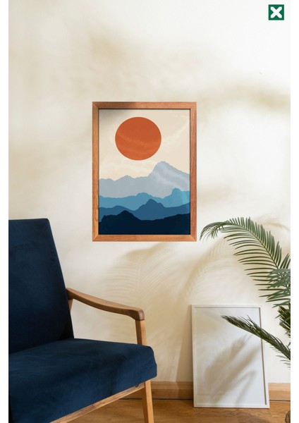Boho Duvar Sanatı 3'lü Set Çerçeve Görünümlü Modern Mdf Tablo