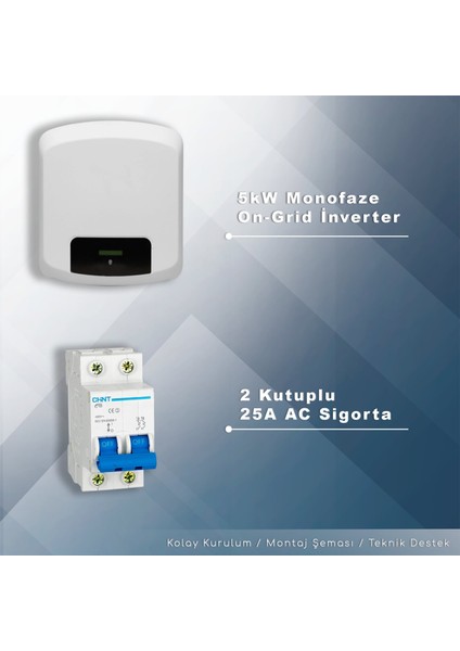 5kw Monofaz On-Grid Paket Sistem