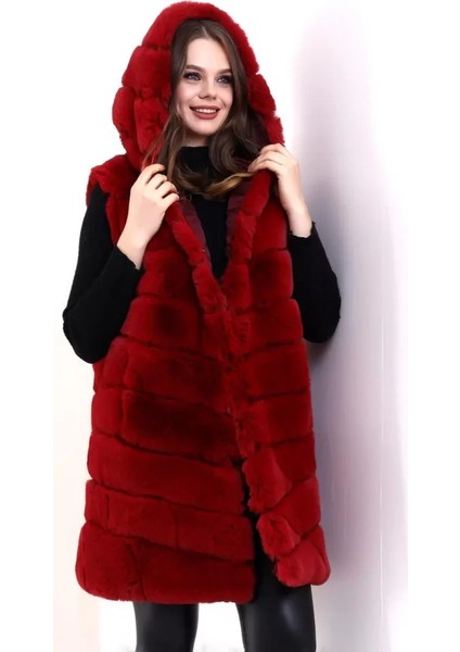 Munn Collection Reks Kapüşonlu Yelek - Kırmızı