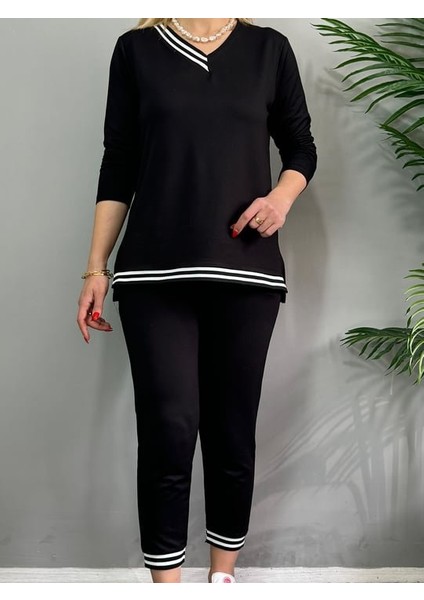 Munn Collection Kadın Yeni Sezon Uzun Kollu Ribana Detay Ikili Takım indirimleri