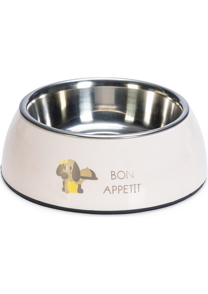 Köpek Mama Su Kabı, Paslanmaz Çelik, Pudra Pembe, 18CM, 350ML