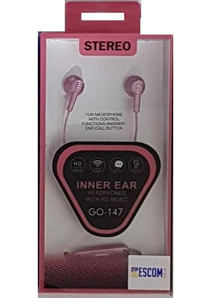 Kulaklık Mikrofonlu Escomgold GO-147 Pembe