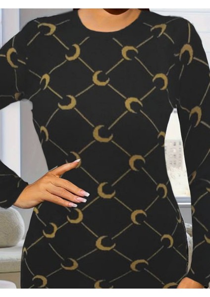 Munn Collection Kadın Bisiklet Yaka Uzun Kol Triko Mini Boy Elbise fiyatları