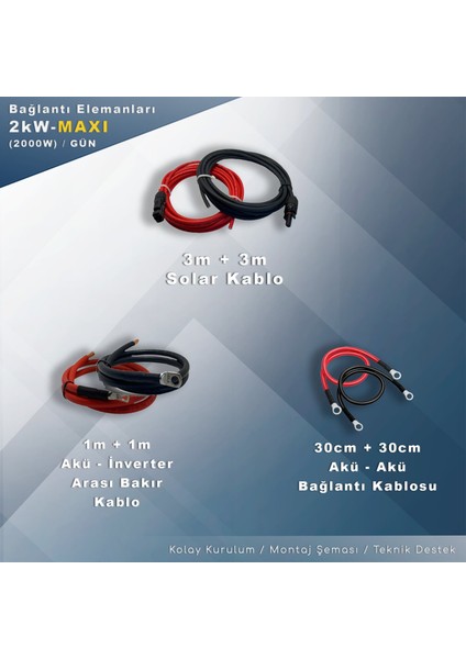 2 Kw Maxı Solar Paket Sistem (2000W/GÜN)