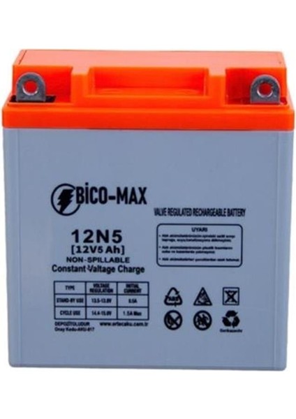 Bicomax 12V 5AH 12N5LBS Motosiklet Aküsü