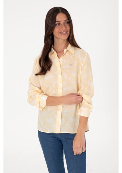 Kadın Sarı Gömlek Desenli 50306414-VR044 modelleri