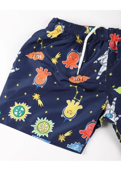 Çok Renkli Desenli Erkek Çocuk Deniz Şort Mayo-Uzay Desenli fiyatları