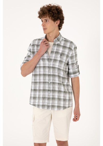 Erkek Yeşil Gömlek Desenli 50301779-VR054 modelleri