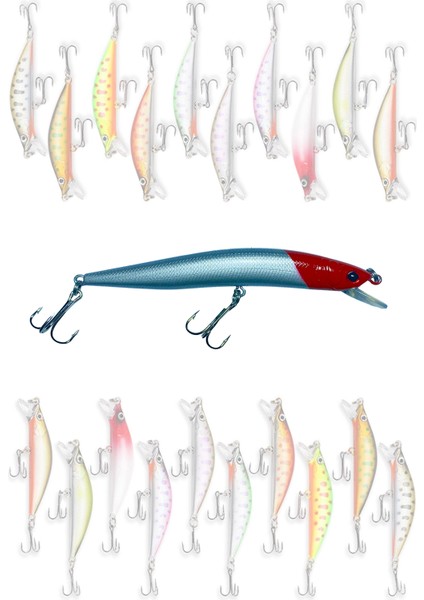 10 cm 8,4 gr Rapala Balık Yemi Kurşun Arkası Olta Yem Seti Karbon Çelik Iğne 9 Renk fiyatları