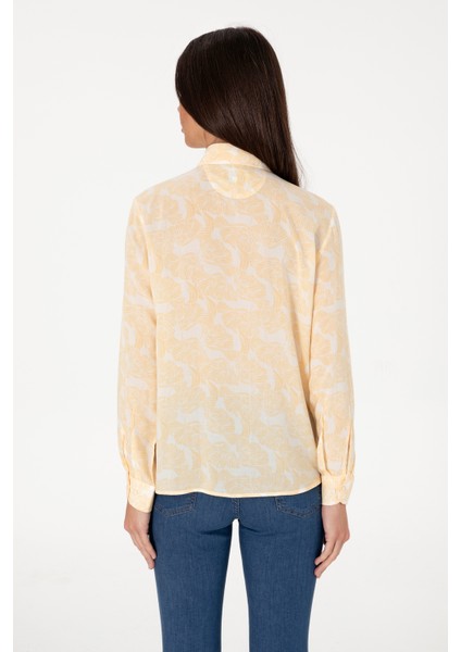 Kadın Sarı Gömlek Desenli 50306414-VR044 indirimleri