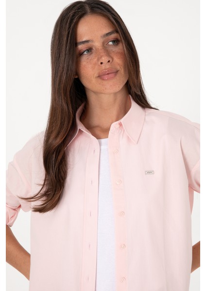 Kadın Açık Pembe Gömlek Desenli 50306390-VR078 fiyatları