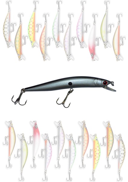 10 cm 8,4 gr Rapala Balık Yemi Kurşun Arkası Olta Yem Seti Karbon Çelik Iğne 9 Renk fiyatları
