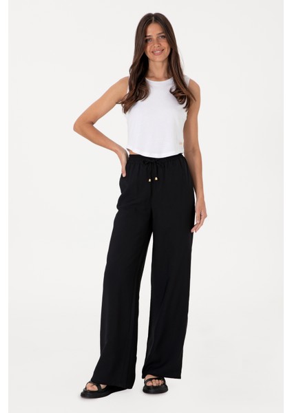 Kadın Siyah Pantolon (Kanvas-Chino) 50300357-VR046