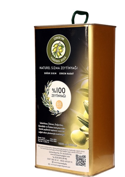 Soğuk Sıkım Zeytinyağı 5 lt
