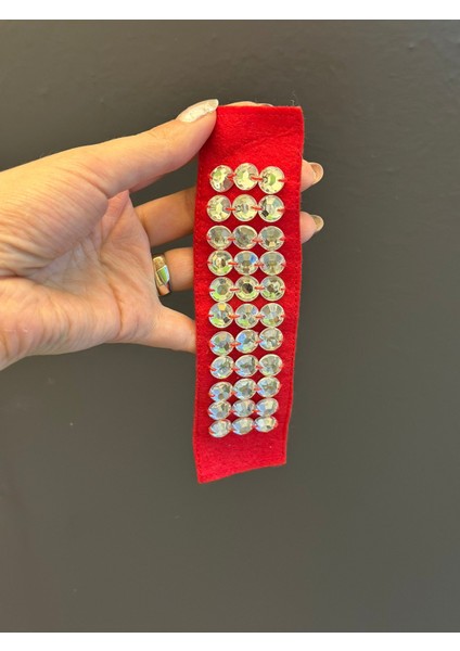 Boncuk Işleme Kırmızı Arma Apolet Aplike 18X6 cm fiyatları