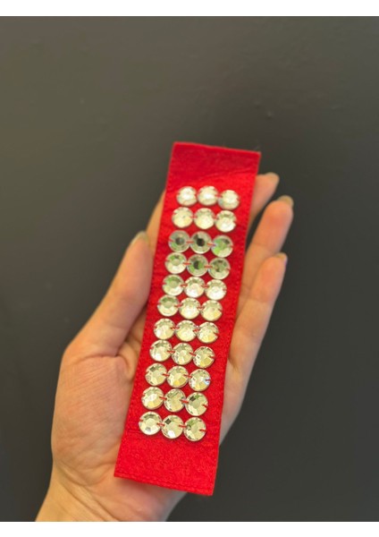 Boncuk Işleme Kırmızı Arma Apolet Aplike 18X6 cm modelleri