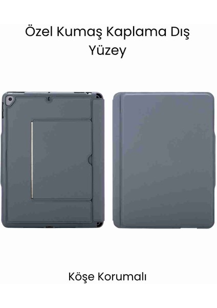 iPad 10.5 Uyumlu 360° Manyetik Standlı Touchpadli Ledli Katanya Klavyeli Tablet Kılıfı modelleri