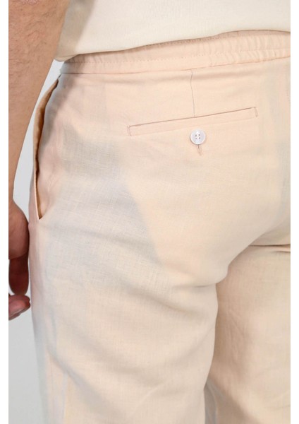 Keten Jogger+Ipli Lastlikli Pant. Somon