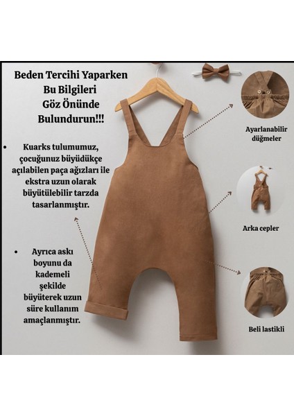 Erkek Çocuk Erkek Bebek Papyonlu Tulum %100 Pamuk Bohem Tarz Rahat Slopet Tulum (Gömlek dahil değildir) fiyatları