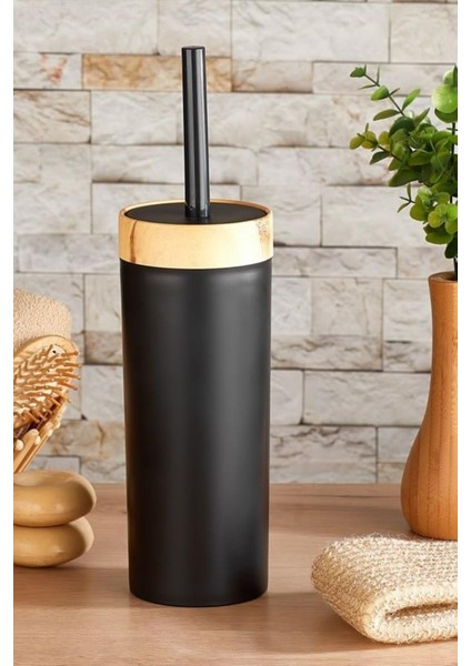 Bambu Desen Wc Klozet Fırçası Plastik, Tuvalet Banyo Wc Temizleme Fırçası Siyah