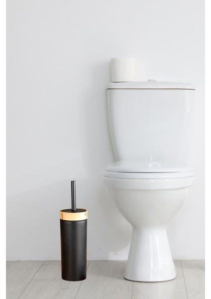 Bambu Desen Wc Klozet Fırçası Plastik, Tuvalet Banyo Wc Temizleme Fırçası Siyah