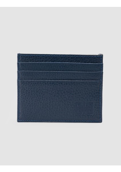 %100 Hakiki Deri Lacivert Unisex Kartlık
